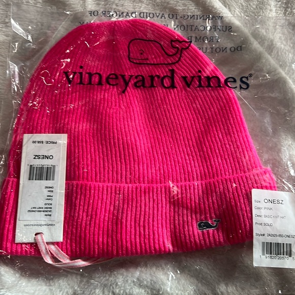 Vineyard Vines Pink or Purple Cashmere Knit Hat - Picture 2 of 7